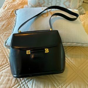 Black leather authentic Bally Bag